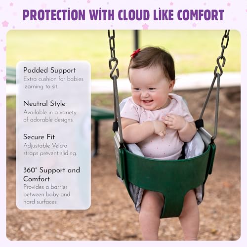 JoSeat Shopping Cart Seat Cover for Baby High Chair Grocery Seat Protector Padded Chair Covers for Restaurant Seats Unisex Machine Washable Grocery Cart Liner Swing Insert Grey Clouds - Image 3