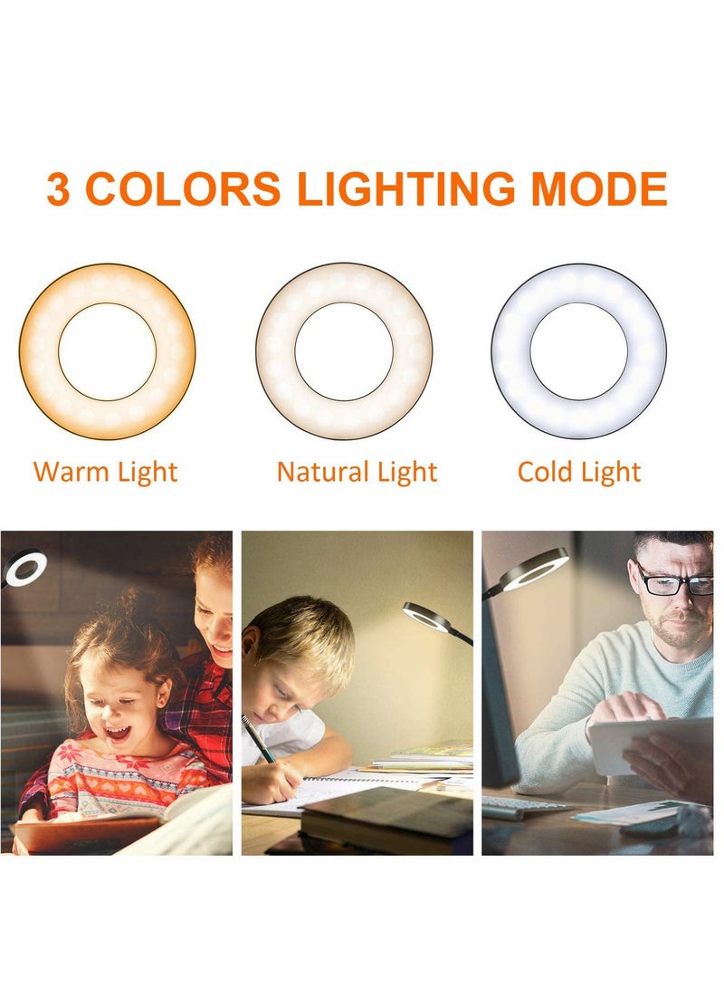Barakah Desklamp, Clip on Reading Lights, USB Desk Lamp with 3 Color Modes and 10 Brightness, Eye Protection Clamp Light, 360¬∞ Flexible Gooseneck Clamp Lamp for Desk Headboard and Reading/ Bed Light - Image 4