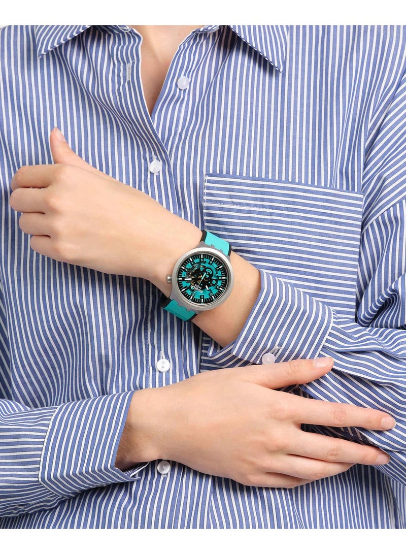 Swatch ساعة سواتش بيغ بولد آيروني SB07S111 بتفاصيل نعناعي، للرجال - Image 3