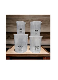 Spaceshoop 4 PCS Kitchen Canisters Set With Scales, Clear Plastic Food Storage Jars Containers with Airtight Lid for, Sugar, Coffee, Cookie Jar, Candy, Snack, Rice, Pasta, Nuts - 3000ML, 2100ML,1400ML, 800ML  - Image 2