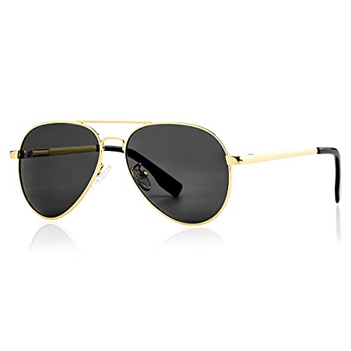 Gleyemor Polarized Aviator Sunglasses for Small Face Women and Men, 52MM Small Aviators 100% UV Protection (Gold/Grey) - Image 1