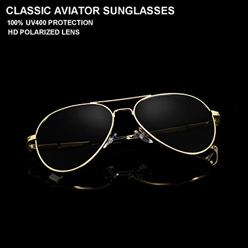 Gleyemor Polarized Aviator Sunglasses for Small Face Women and Men, 52MM Small Aviators 100% UV Protection (Gold/Grey) - Image 3