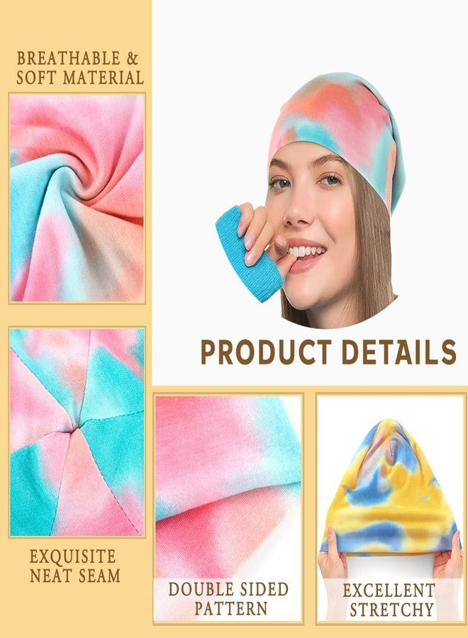 Bohend Bohemian Beanie Hats Headwear Cap Stretch Non Slip Bandanas Sleep Turbans Hats for Women Men Close top Head Covering (Colourful) Multicolor - Image 3