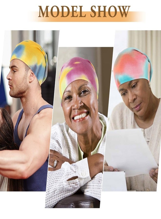 Bohend Bohemian Beanie Hats Headwear Cap Stretch Non Slip Bandanas Sleep Turbans Hats for Women Men Close top Head Covering (Colourful) Multicolor - Image 4