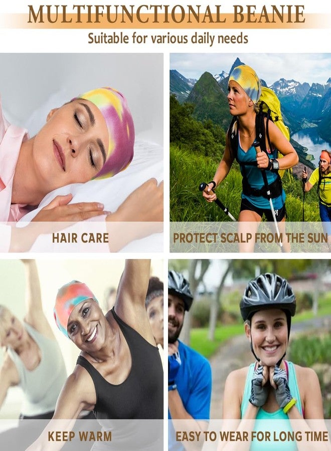 Bohend Bohemian Beanie Hats Headwear Cap Stretch Non Slip Bandanas Sleep Turbans Hats for Women Men Close top Head Covering (Colourful) Multicolor - Image 5
