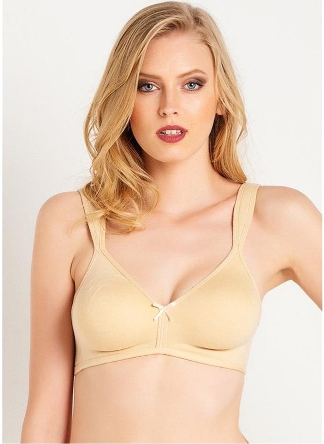 Magic Form 6822 Combed Fabric Non-Sponge Gathering Bra - Tan  - Image 1