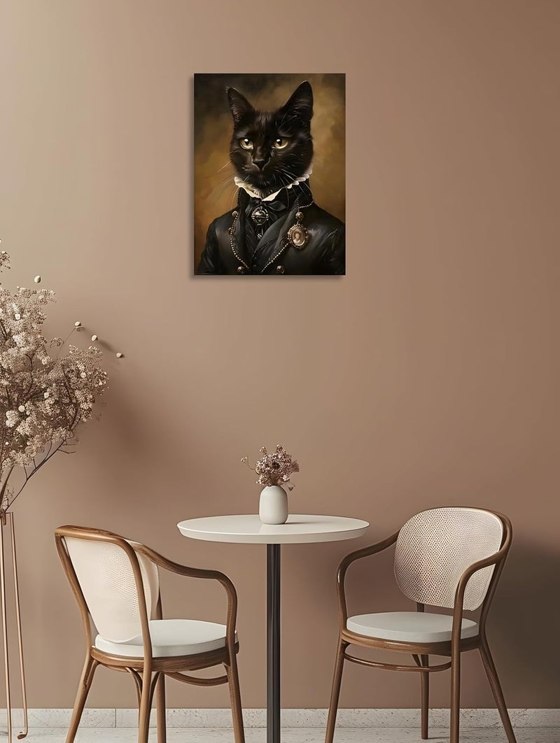 OWNANRTHM Gothic Black Cat Canvas Wall Art - Image 5