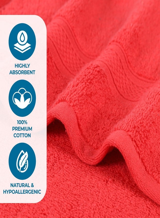 Superior Cotton 3-Piece Towel Set, Zero Twist, Quick Dry, Home Essentials, Shower, Spa, Luxury Plush Soft Absorbent Towels, Includes 1 Bath, 1 Hand, 1 Washcloth/Face Towel, Solid, Red - Image 5