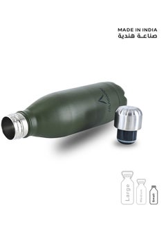 Atlasware Water Bottle with a Capacity of 350 ml, Stainless Steel Water Bottle that keeps Cold for 34 Hours and Keeps Heat for 12 Hours, Army Green  - Image 4