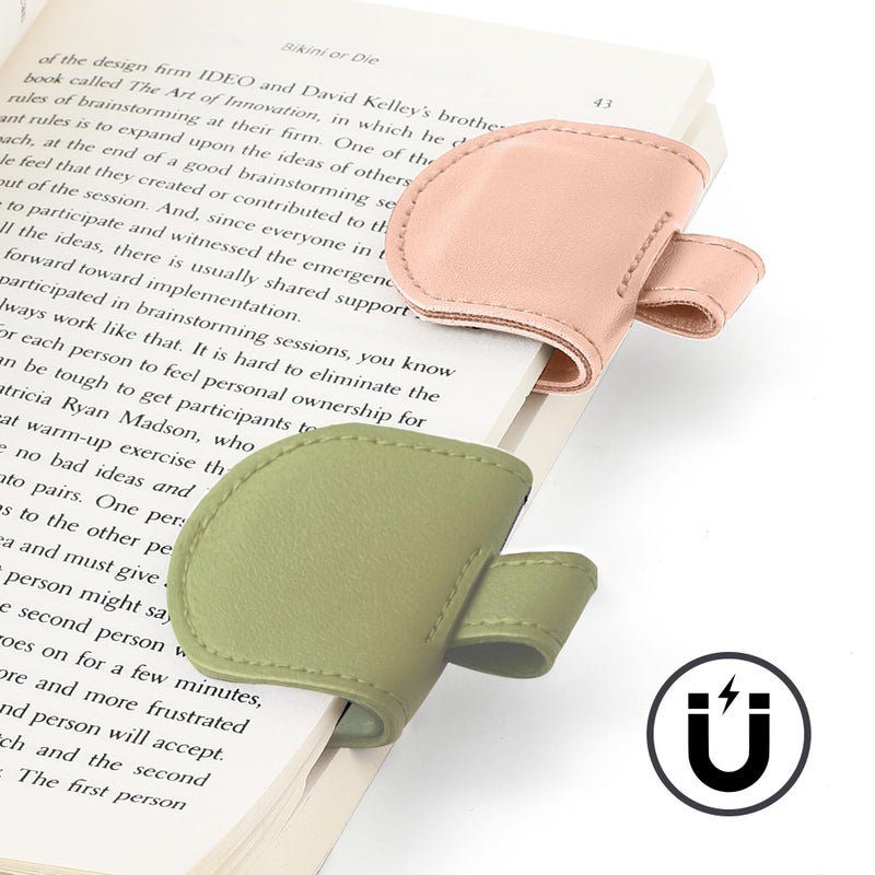SESENSE Magnetic Pen Holder for Notebook - 5 Pcs Leather Magnetic Bookmarks Holder for Reading Women, Book Lover Gifts for Bookish, Standard Size - Image 3