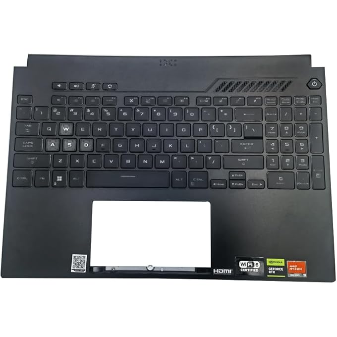 rayihni FOR ASUS TUF DASH A15 F15 FX507 FX517ZM FA507 FX507Z PALMREST BACKLIT KEYBOARD (BLACK-TRANSLUCENT KEYS-2023) - Image 1