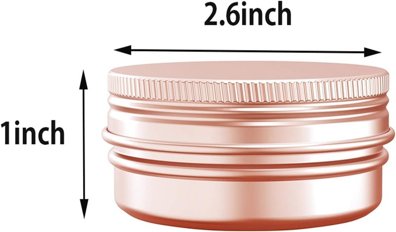 BallHull 2 Ounce Aluminum Tin Jar with Screw Cap 60mL Tin Cans Refillable Containers for Cosmetic, Lip Balm, Cream, Lotion, Balms, Spices, Salve, Rose Gold 80 Pcs - Image 3