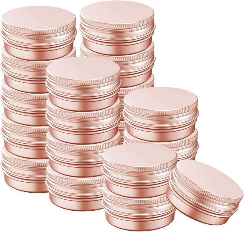 BallHull 2 Ounce Aluminum Tin Jar with Screw Cap 60mL Tin Cans Refillable Containers for Cosmetic, Lip Balm, Cream, Lotion, Balms, Spices, Salve, Rose Gold 80 Pcs - Image 1