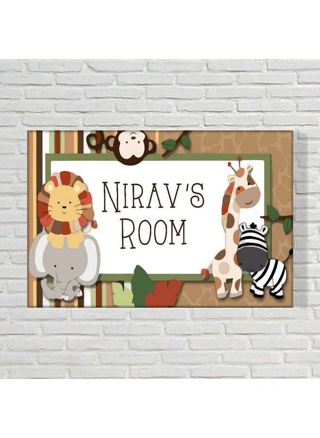 Nutcase Personalized Kids Baby Room Door Sign;Name Plate;Wall Plaque Screws Included 12"X8"Little Boy Jungle  - Image 3