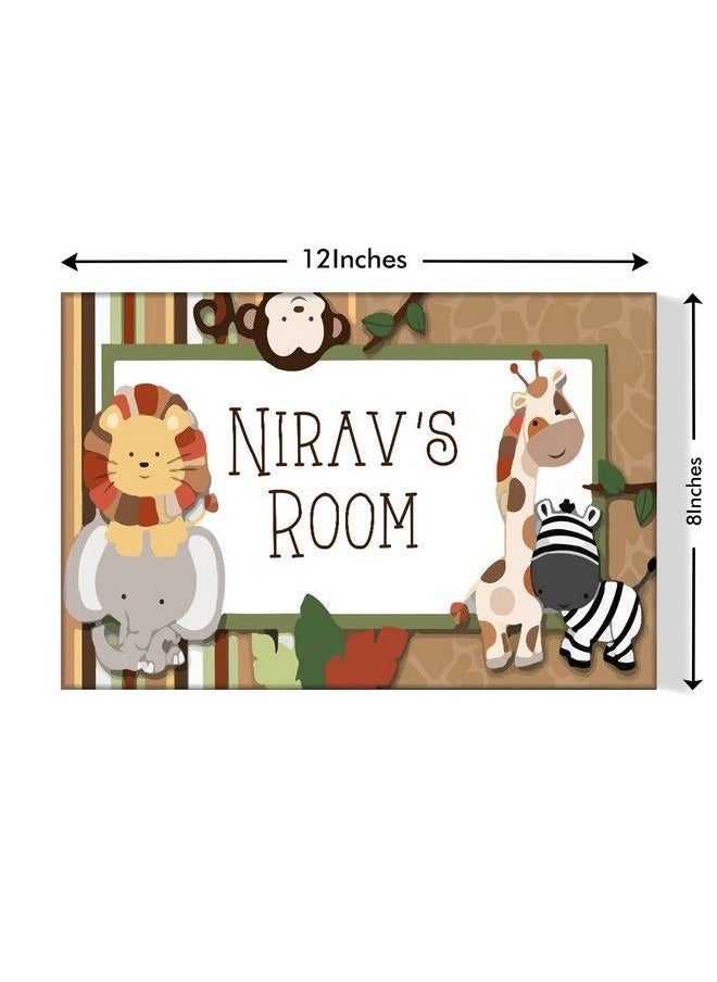 Nutcase Personalized Kids Baby Room Door Sign;Name Plate;Wall Plaque Screws Included 12"X8"Little Boy Jungle  - Image 4