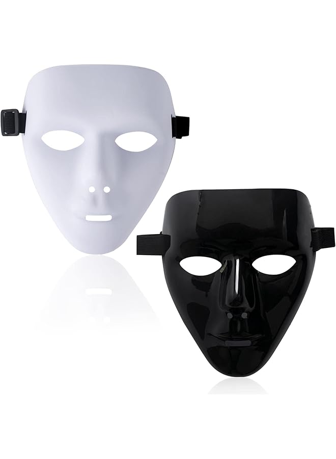 The Bros Hip Hop Mask, Full Face Hacker Mask, Masked Dancer, Ghost Step, Prom Men and Women Hip Hop Mask, Halloween Mask, Role Playing Party Props for Most People's Faces for Easter, Halloween Etc (2 Pack)  - Image 1