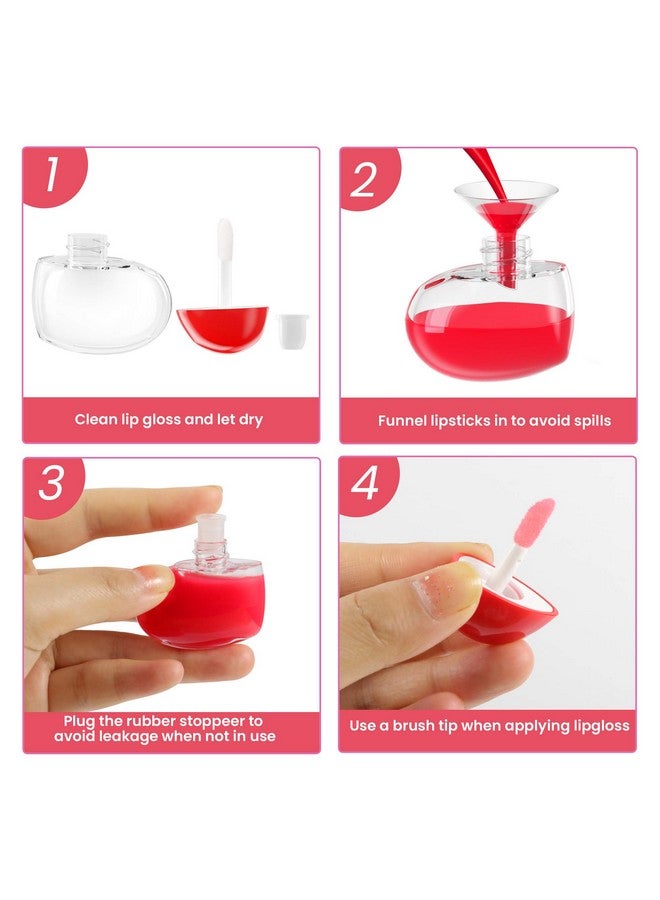 RONRONS 20 Pieces Heart Lip Gloss Tubes, Clear Plastic Empty Lip Gloss Container Cute Heart Shape Mini Lipgloss Tubes with Wand Bulk for Women Girls DIY Cosmetics Small Business - Image 4