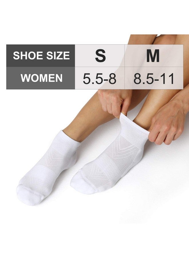 CS CELERSPORT CelerSport 6 Pack Women's Ankle Socks with Cushion, Sport Athletic Running Socks, 6 Pair White, Small - Image 2