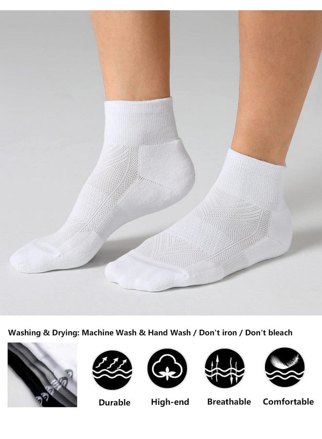 CS CELERSPORT CelerSport 6 Pack Women's Ankle Socks with Cushion, Sport Athletic Running Socks, 6 Pair White, Small - Image 3