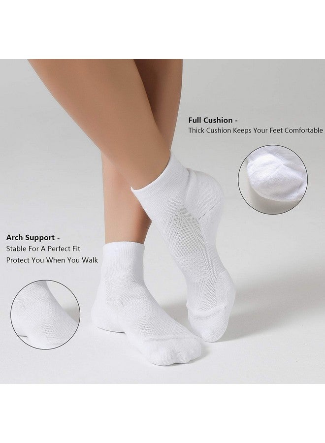 CS CELERSPORT CelerSport 6 Pack Women's Ankle Socks with Cushion, Sport Athletic Running Socks, 6 Pair White, Small - Image 5