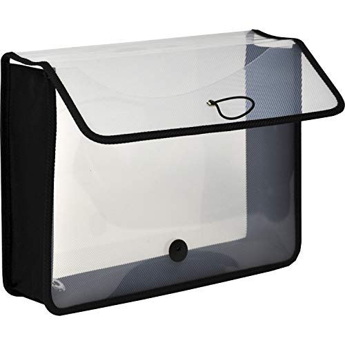 Lion محفظة ليو إكسباند-إن-فايل بولي القابلة للتوسع، بحجم خطاب (9-1/2 بوصة × 12 بوصة)، بعمق 3 بوصات، شفافة، 1 محفظة (48160-CR) - Image 1