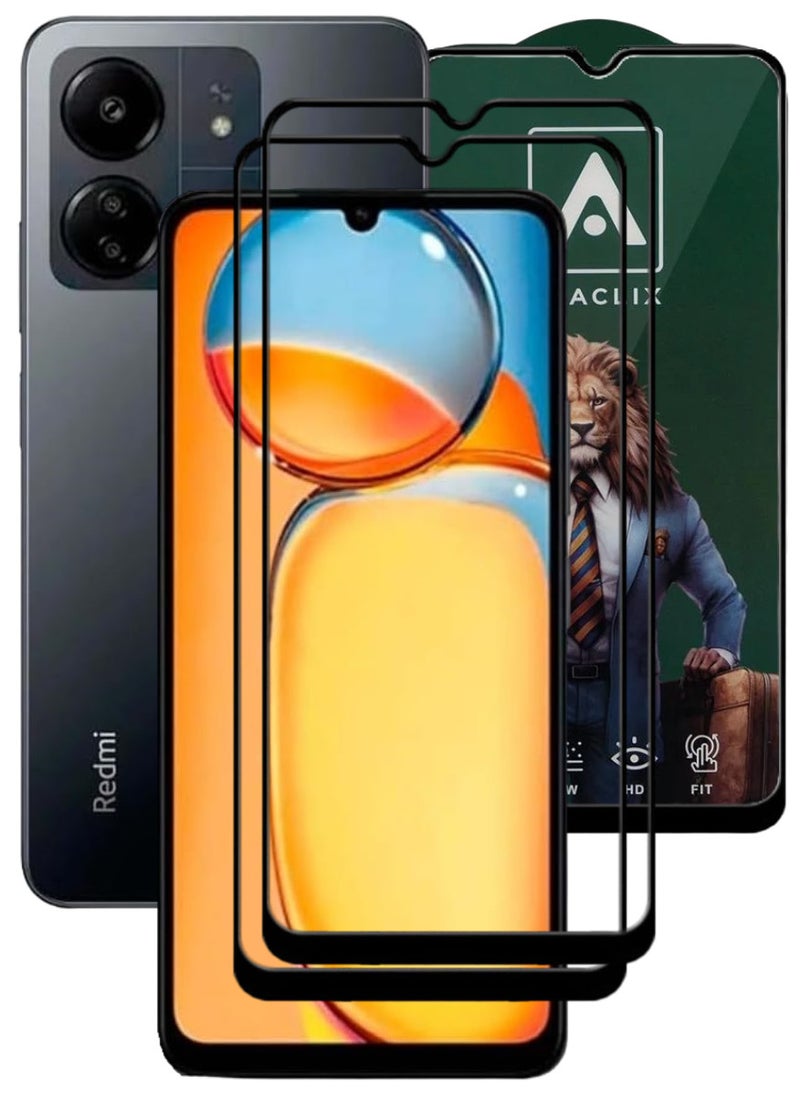ACLIX 2 Pieces Antistatic ESD Dustproof Premium Quality High Definition Tempered Glass Screen Protector Designed For Xiaomi Redmi 13C - Image 1