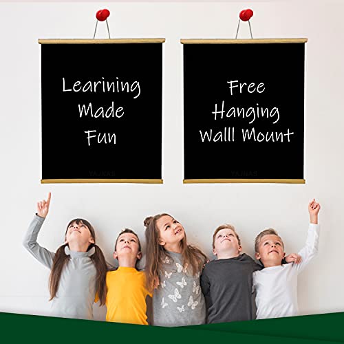YAJNAS 1.5x2 Feet Roll up Wooden Blackboard/Chalk Board for Child, Black Board for Teaching with Wall Hanging for Kids (18 Inches x 23 Inches) and 1 Premium Wooden Duster - Image 5
