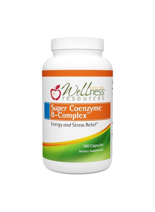 Wellness Resources Super Coenzyme B Complex - 180 Capsules - Vitamin B12, Vitamin B Complex for Hair Growth, Adrenal Support & Stress Relief - Methylated B12, Folate, Biotin, Riboflavin, Thiamine - Image 1