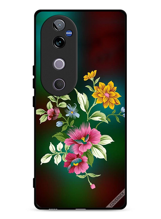 Covernex غطاء حماية Vivo V40 5G مزخرف بالزهور HD - Image 1