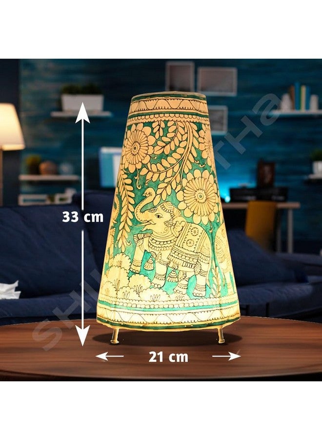 SHILP KATHA Handmade Leather Lamp - Decorative Bedside & Side Table Lamps for Bedroom & Living Room | Handcrafted Home Decor - Joy of Elephant - Image 3