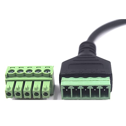 Kework 12 Inch Mini USB Male to 5 Pin Screw Terminal Female Adapter Connector Converter Extension Shield Cable Cord (Mini USB Male) - Image 4
