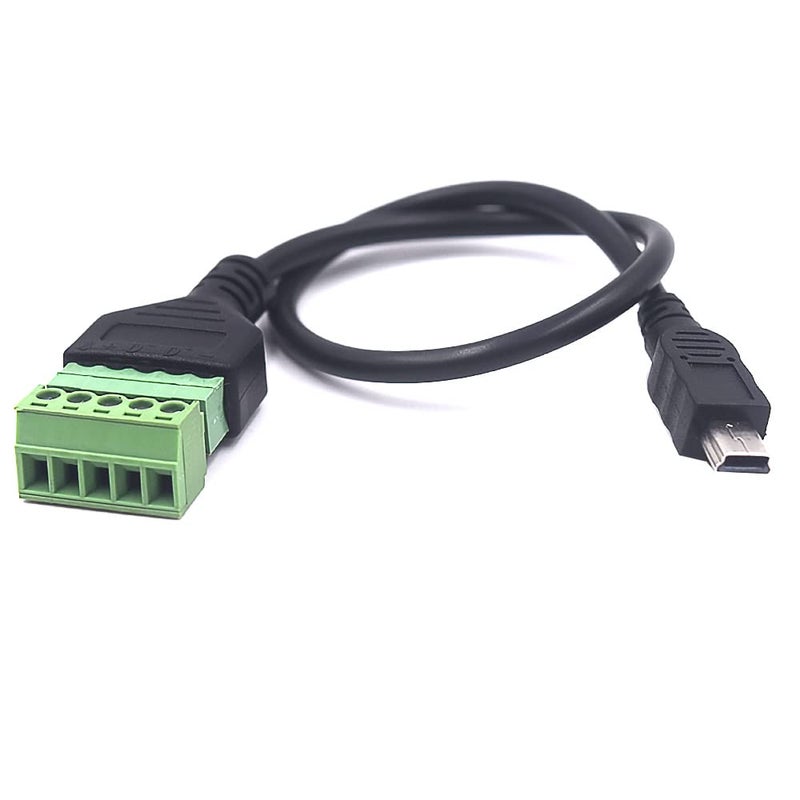 Kework 12 Inch Mini USB Male to 5 Pin Screw Terminal Female Adapter Connector Converter Extension Shield Cable Cord (Mini USB Male) - Image 5