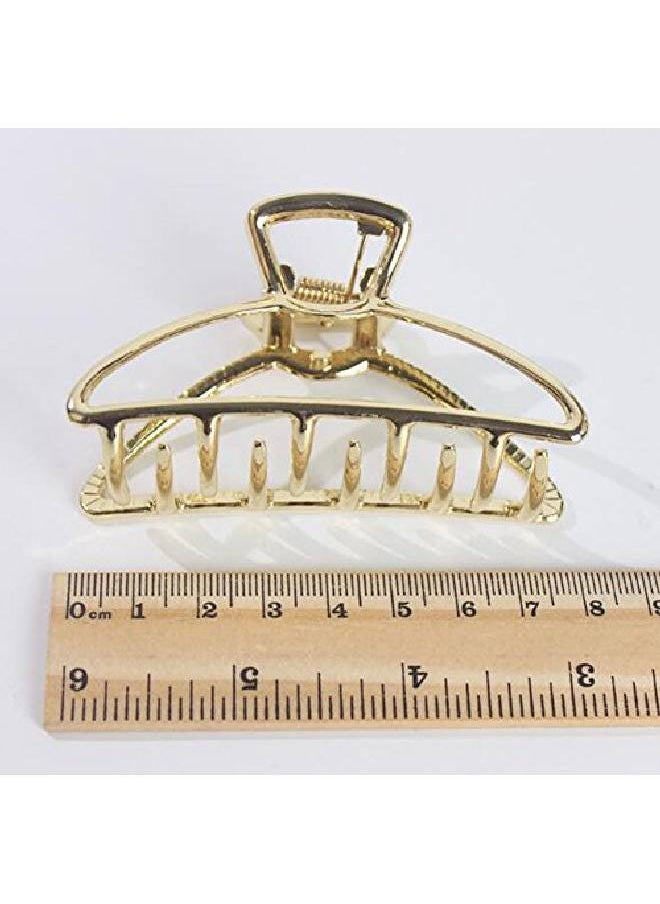 Suoirblss Vintage Metal Claw Hair Clip Women Fashion Retro Hair Catch Barrette Hair Updoclaw Clip Jaw Clips For Thick Hair (Gold)  - Image 3