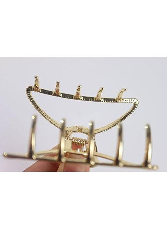 Suoirblss Vintage Metal Claw Hair Clip Women Fashion Retro Hair Catch Barrette Hair Updoclaw Clip Jaw Clips For Thick Hair (Gold)  - Image 5