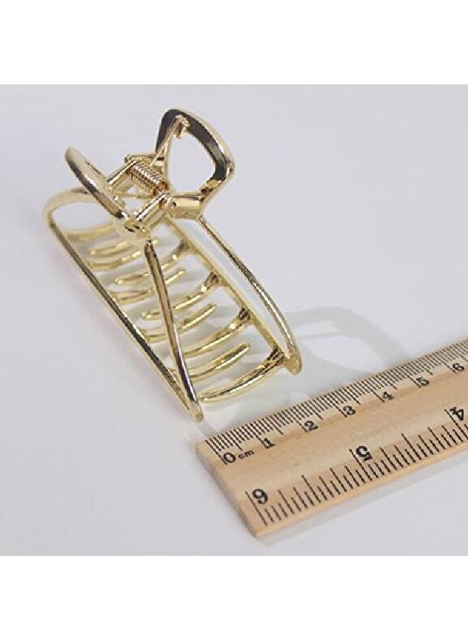 Suoirblss Vintage Metal Claw Hair Clip Women Fashion Retro Hair Catch Barrette Hair Updoclaw Clip Jaw Clips For Thick Hair (Gold)  - Image 4