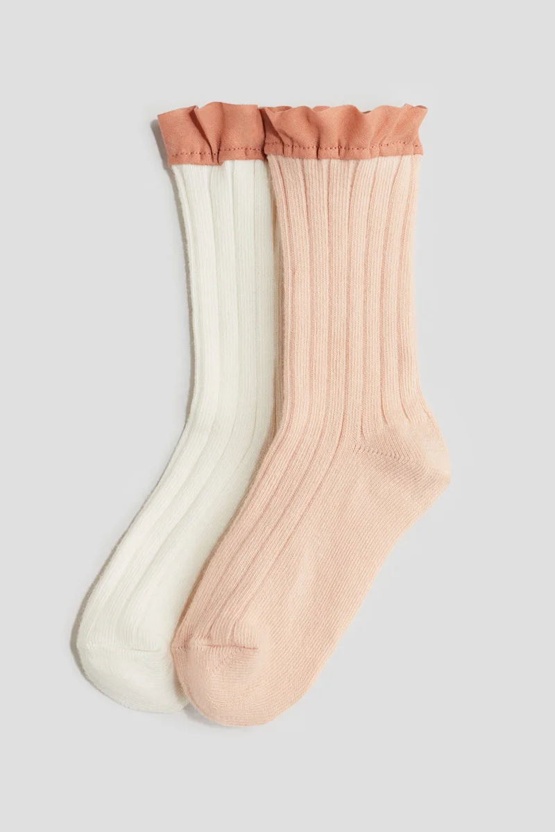 H&M 2-pack frill-trimmed socks