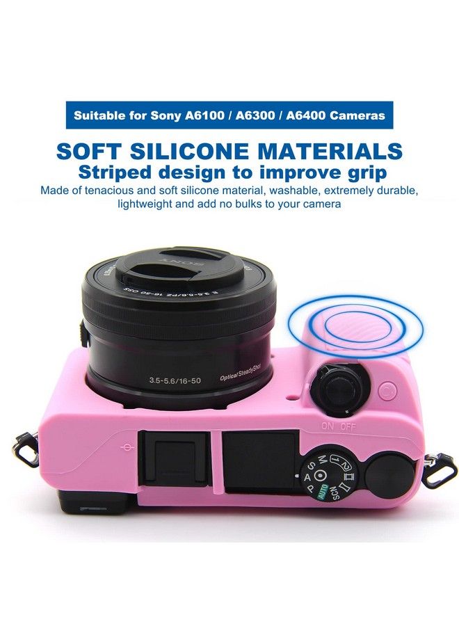 Easy Hood Case For Sony Alpha A6100 A6300 A6400 Ilce6100 Ilce6300 Ilce6400 Digital Camera Antiscratch Soft Silicone Housing Protective Cover Protector Skin (Pink) - Image 3