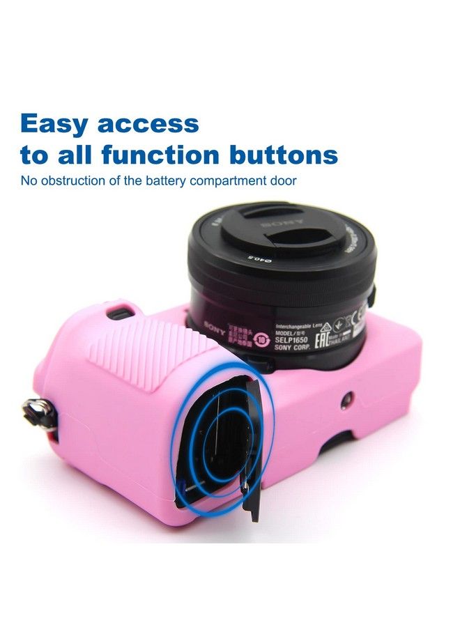 Easy Hood Case For Sony Alpha A6100 A6300 A6400 Ilce6100 Ilce6300 Ilce6400 Digital Camera Antiscratch Soft Silicone Housing Protective Cover Protector Skin (Pink) - Image 5