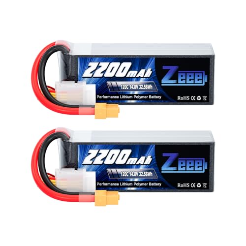 Zeee 4S Lipo Battery 2200mAh 14.8V 120C with XT60 Plug RC Graphene Battery for RC Models RC Boat FPV Drone Quadcopter Helicopter Airplane RC Car(2 Pack) - Image 1