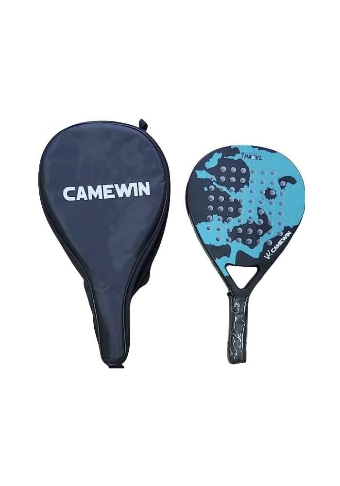 Camewin Padel Tennis Racket Diamond Shape Full Carbon Fiber - Black and Blue - Image 2