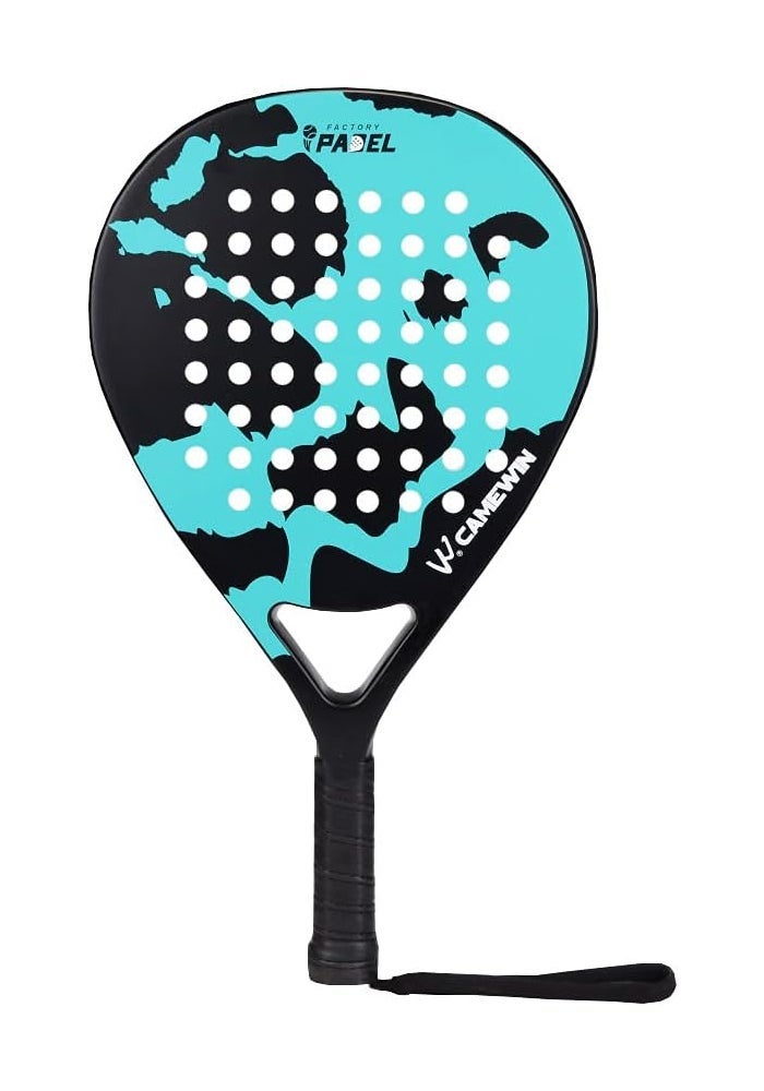 Camewin Padel Tennis Racket Diamond Shape Full Carbon Fiber - Black and Blue - Image 1