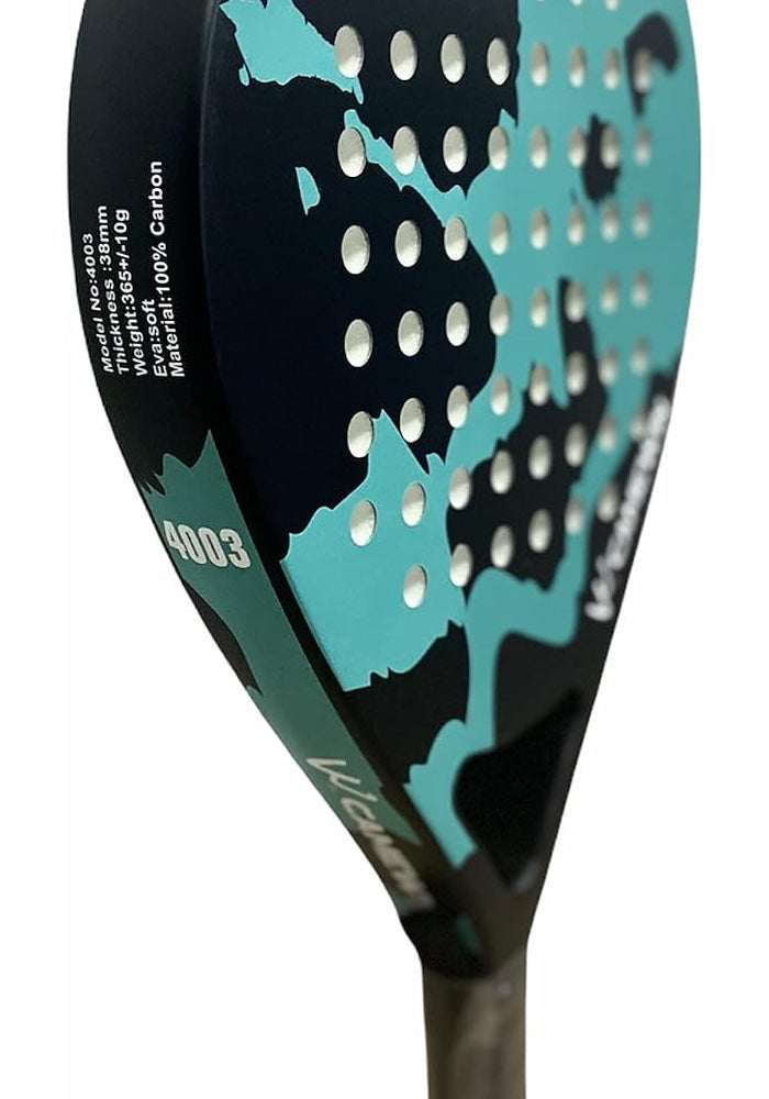 Camewin Padel Tennis Racket Diamond Shape Full Carbon Fiber - Black and Blue - Image 4