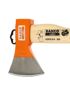 Bahco Camping Axe with Curved Ash Wood Handle Splitting and Kindling Wood, Forged Steel Blade, German Style  380 mm 1 kg  - Image 2