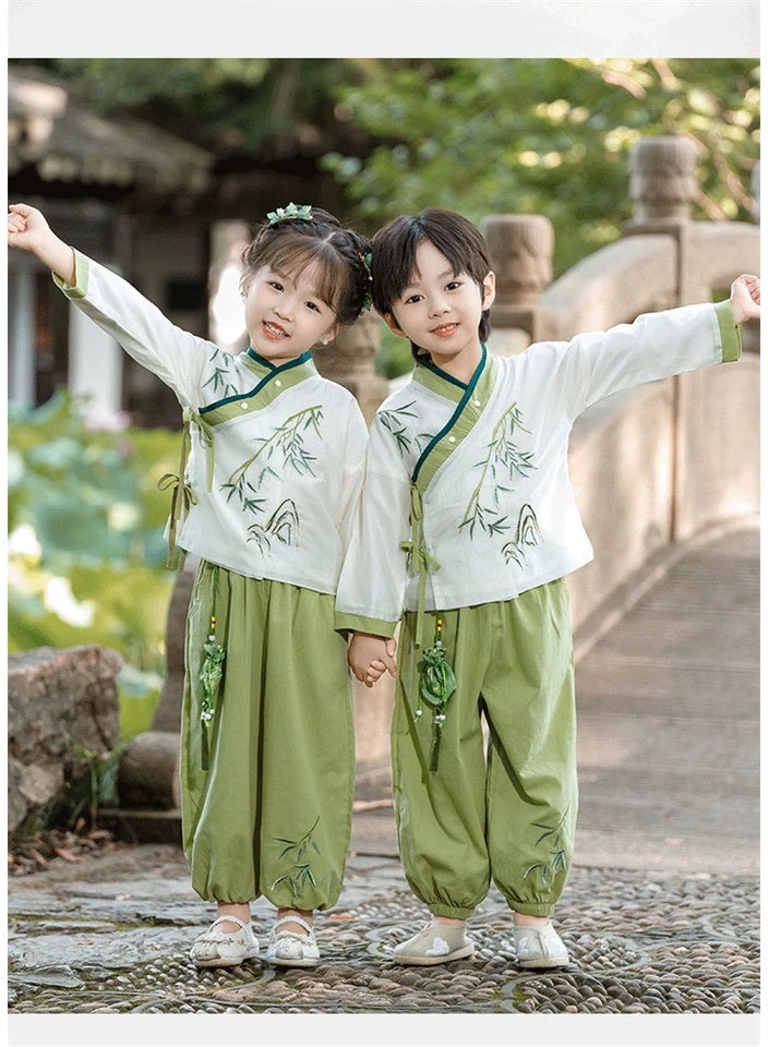 Premium Cotton Children's Hanfu | Handcrafted Unisex Traditional Chinese Attire - Image 1