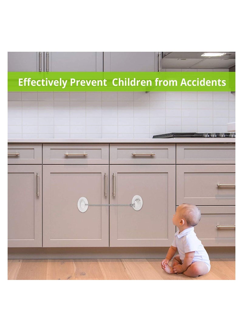 Y&D 2Pack Fridge Locks Refrigerator Lock Freezer with 4 Keys Baby Safety Door Window Strong 3M Adhesive No Drill Childproof Cabinet Drawer -White - Image 5