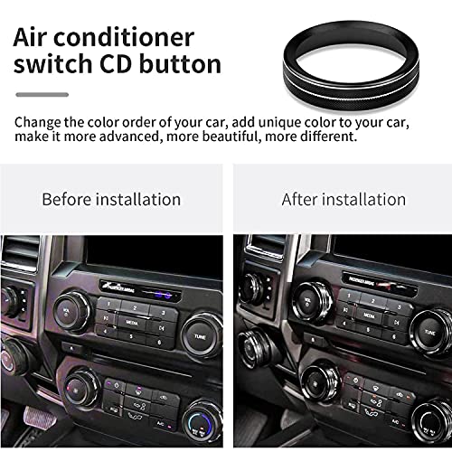 Bentolin Knob Cover for F150 AC Climate Control Switch/Trailer/4WD/VOL/Tune Button Interior Center Console Trim Accessories Compatible with Ford F150 XLT 2016 2017 2018 2019 (Black 6 Pcs) - Image 5
