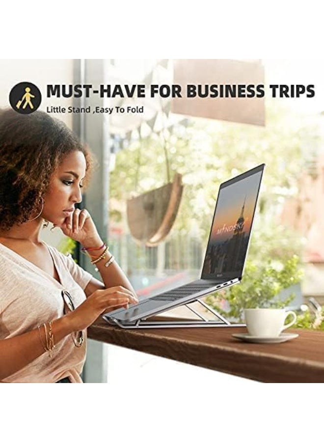 Desktop Laptop Stand, Foldable Portable Laptop Stand made of ABS + Silicone, Well-ventilated Cooling Notebook Stand for MacBook Pro Air, Lenovo, Dell, HP, Laptops and Tablets - Image 5