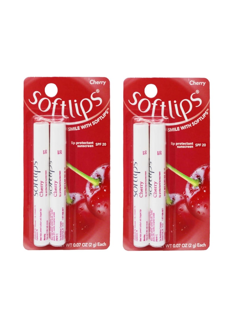 Softlips SoftLips Lip Protectant Sunscreen SPF 20 Cherry GlutenFree Twin Pack 007 oz Each Pack of 2  - Image 1