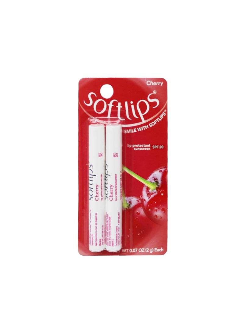 Softlips SoftLips Lip Protectant Sunscreen SPF 20 Cherry GlutenFree Twin Pack 007 oz Each Pack of 2  - Image 2