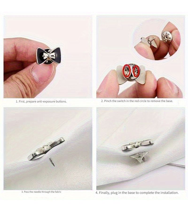 Reusable 36 Pcs Invisible Button Set No Sew Snap Fasteners for Shirts Cardigans Cute Multi Purpose - Image 5